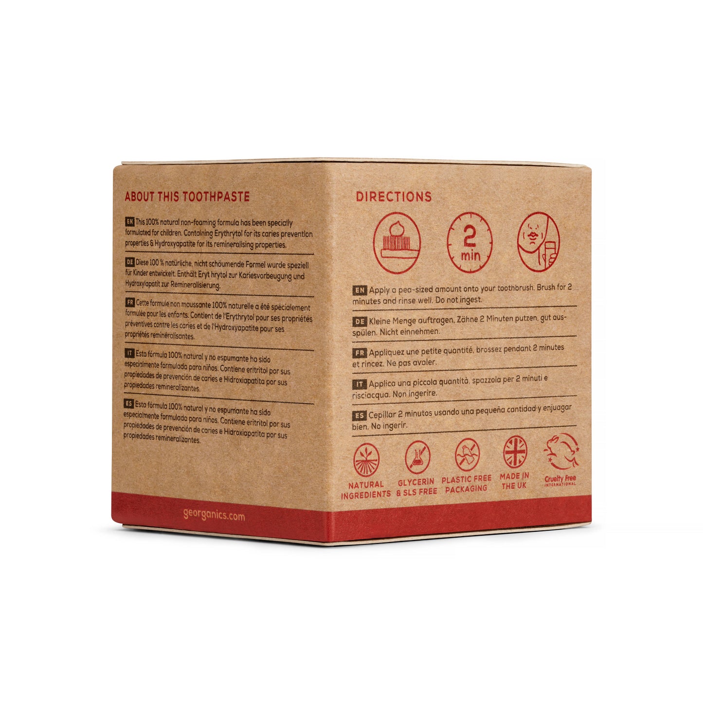 Georganics - NEW Geokids Mineral Toothpaste - Strawberry