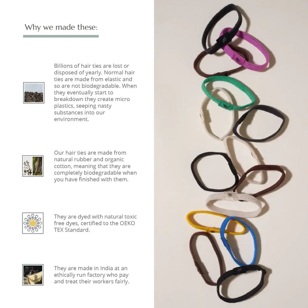 Hair Ties - Plastic Free - 6 Pack (Blonde)