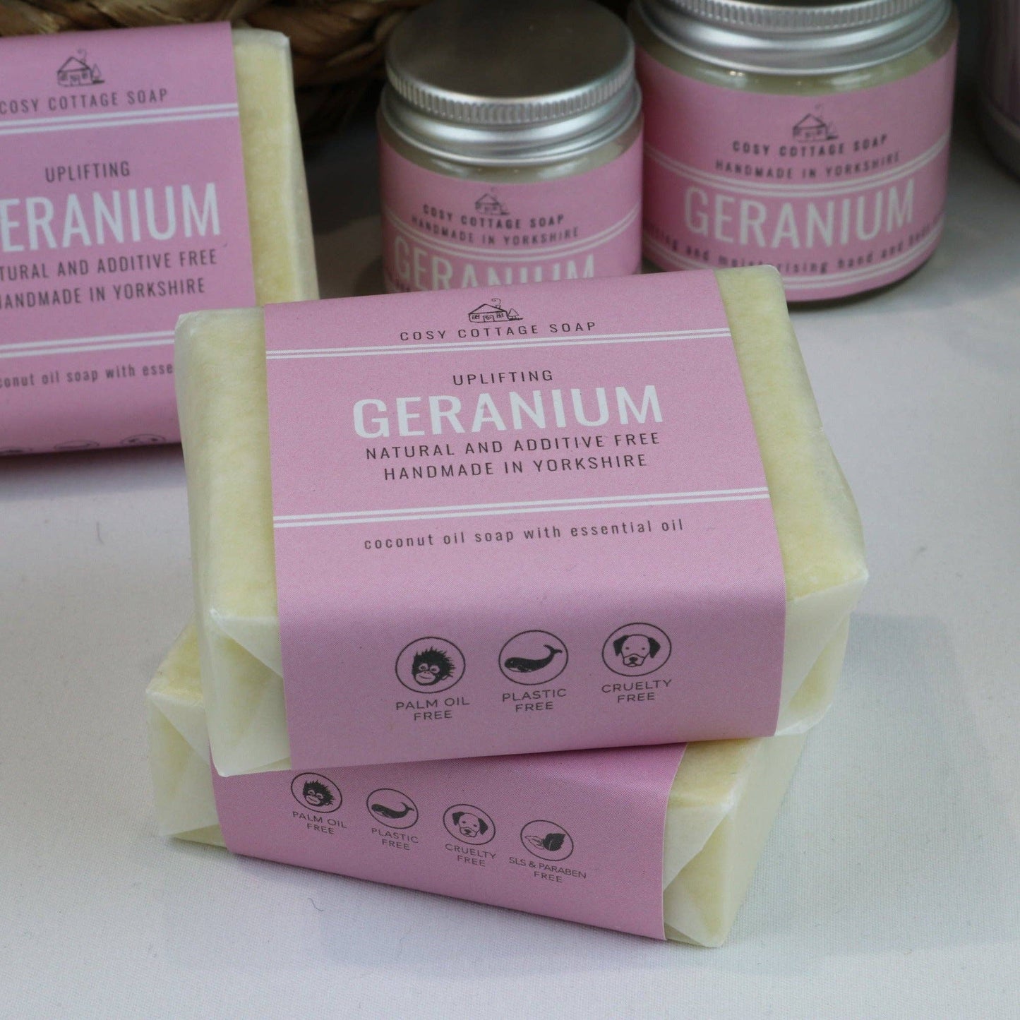 Cosy Cottage Soap - Handmade Soap - Geranium 110g