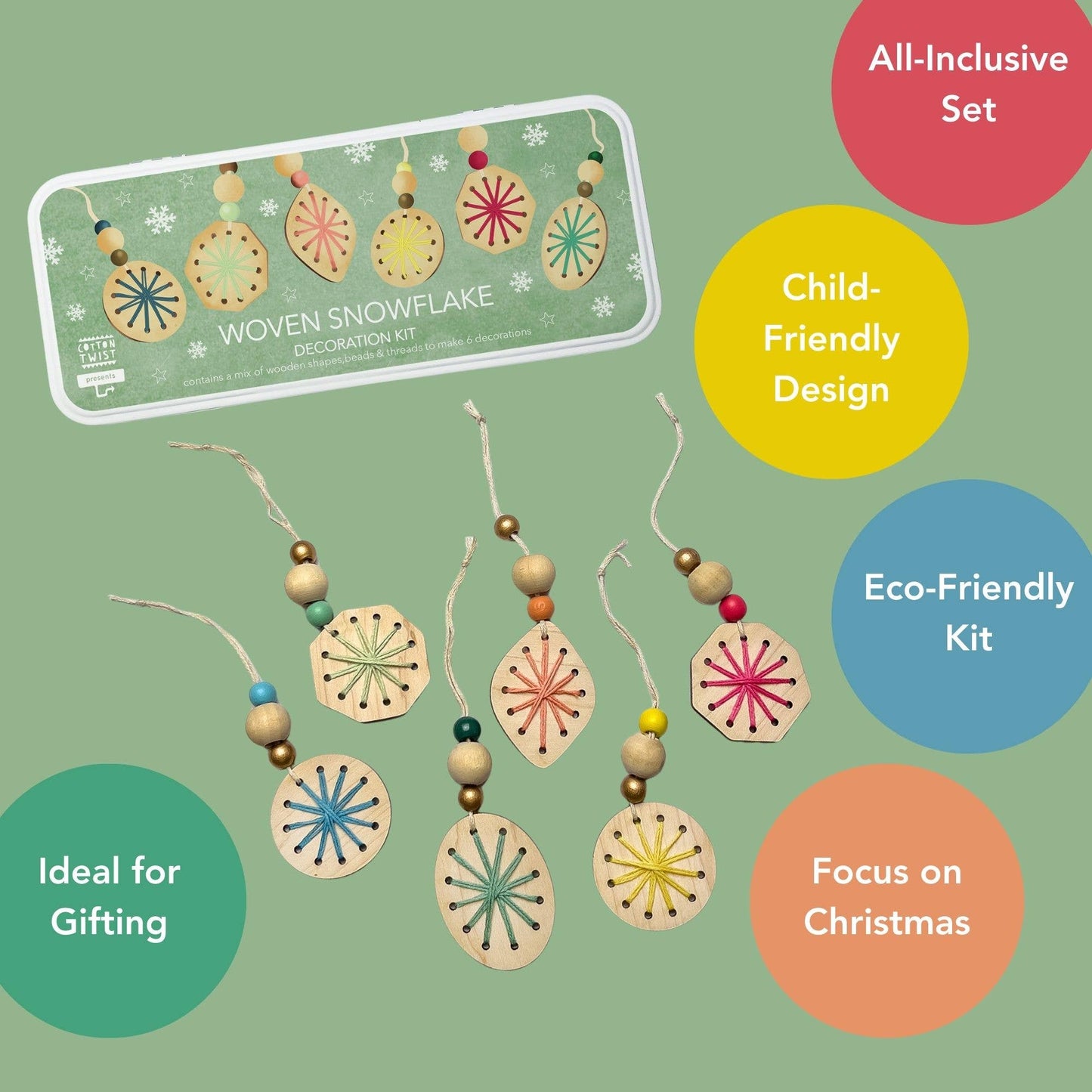 Cotton Twist - Woven Snowflake Christmas Decoration Kit