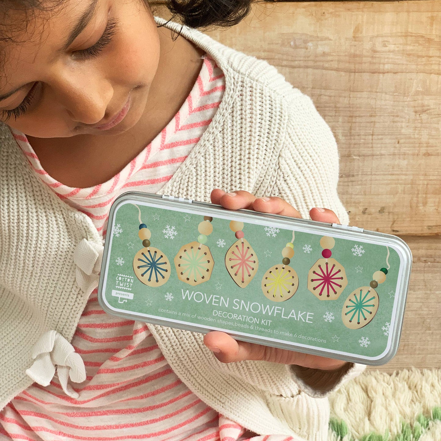 Cotton Twist - Woven Snowflake Christmas Decoration Kit