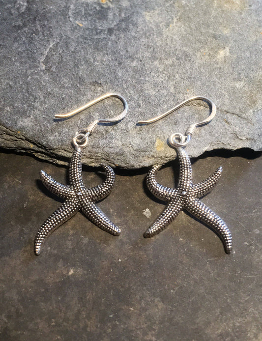 STARFISH DROP EARRING OXIDISED