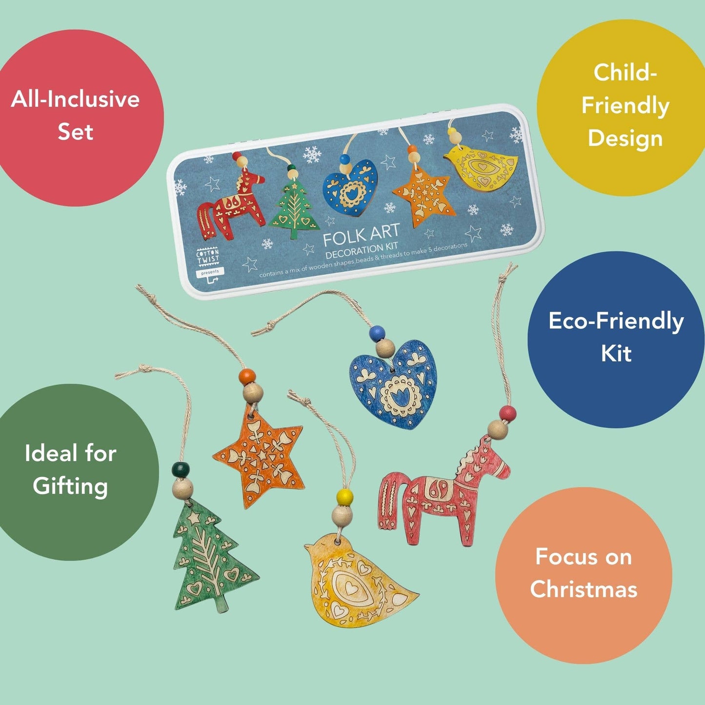 Cotton Twist - Folk Art Christmas Decoration Kit