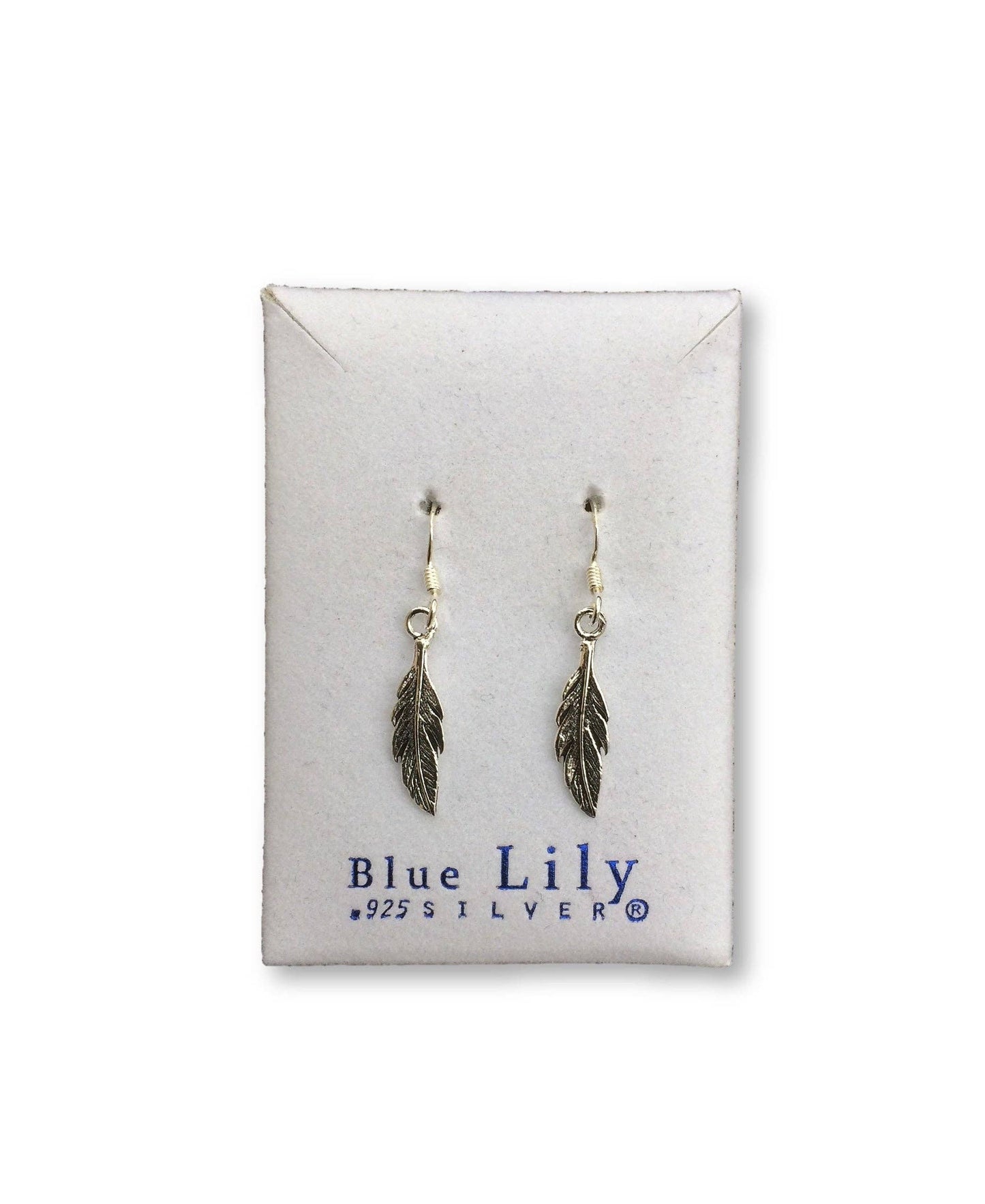 SILVER FEATHER DROP EARRING