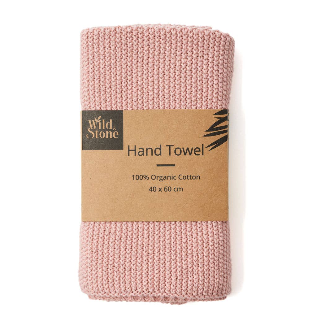 Wild and Stone - Hand Towels - 100% Organic Cotton - Rose