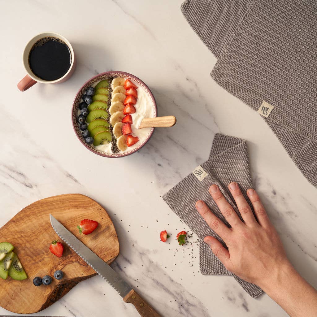 Wild and Stone - Dish Cloths - 100% Organic Cotton - Dove Grey