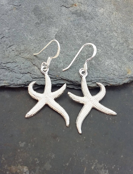 STARFISH DROP EARRING SILVER
