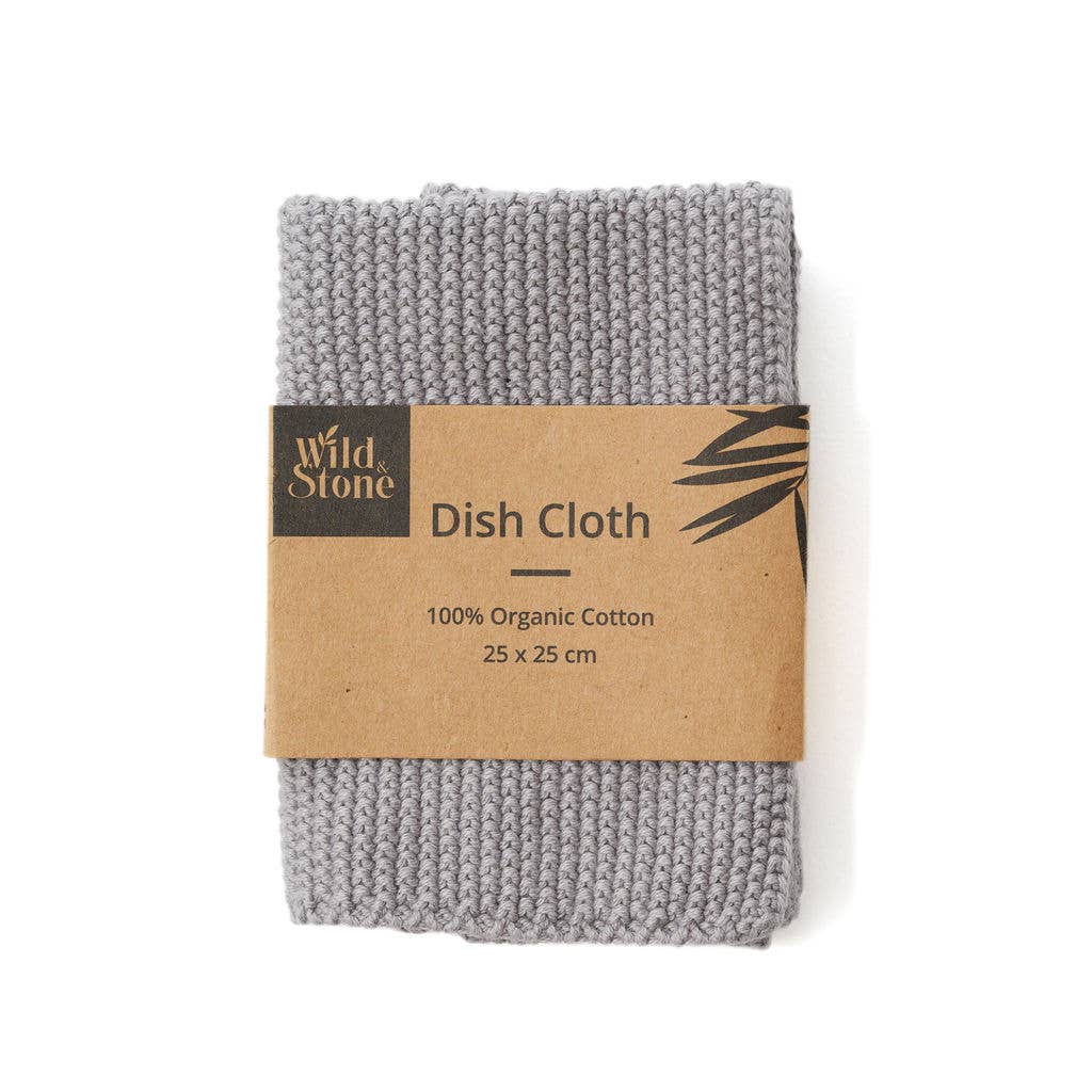 Wild and Stone - Dish Cloths - 100% Organic Cotton - Dove Grey